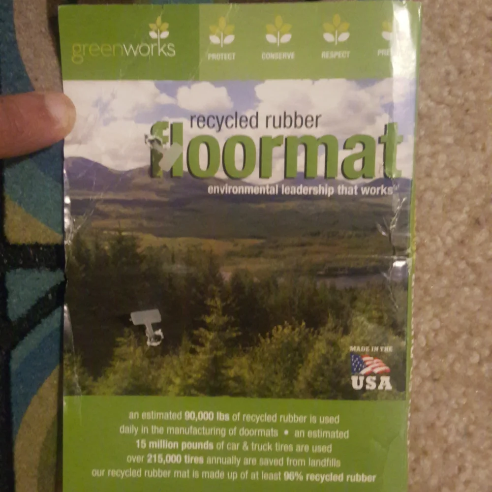 Mohawk HOme new lime green, blue WELCOME DOORMAt thick rubber new with tags